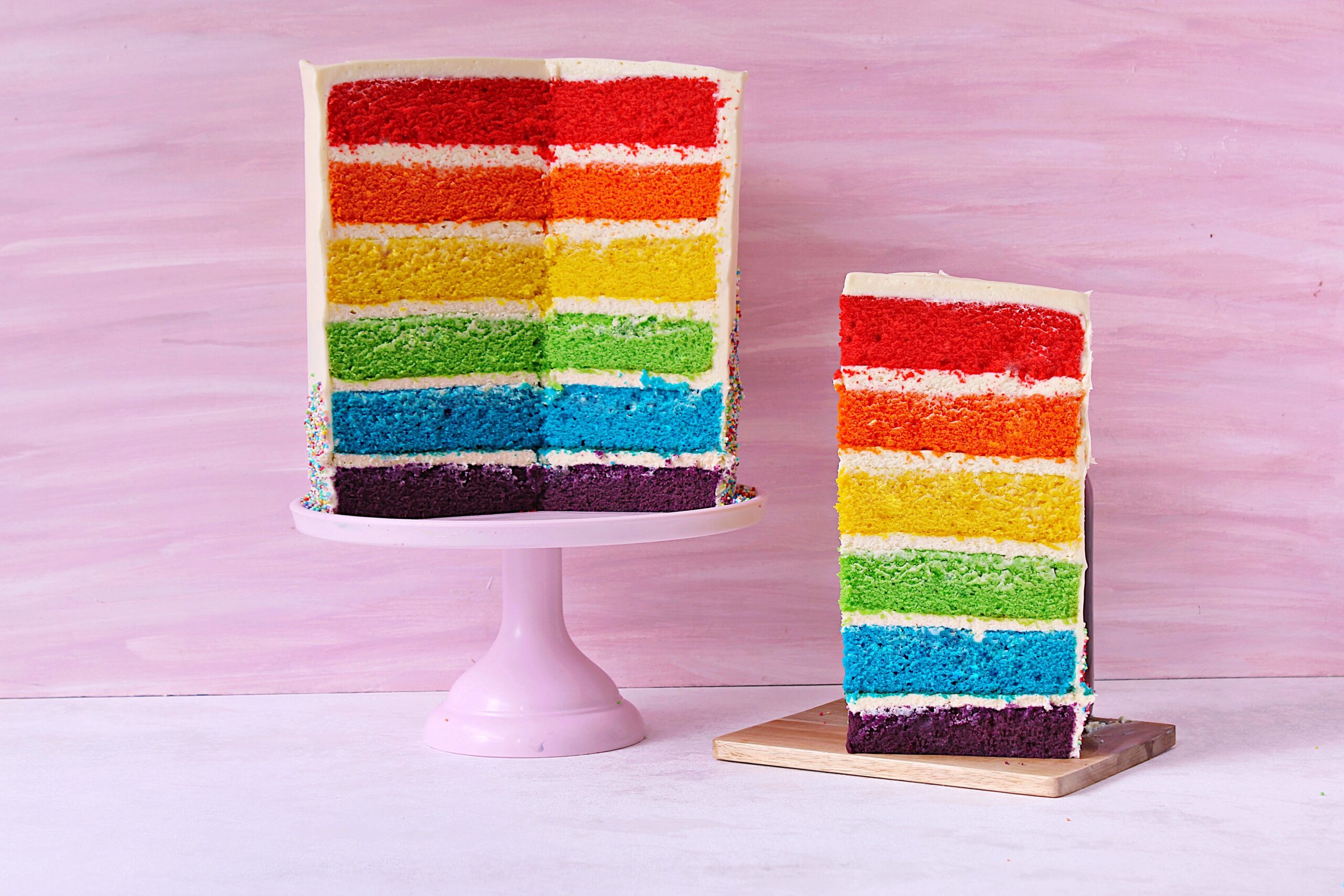 Oppskrift på regnbuekake