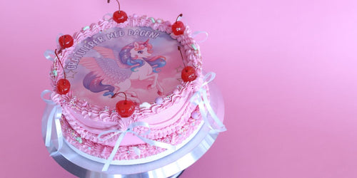 Vintagekake - Enhjørningkake med kakebilde