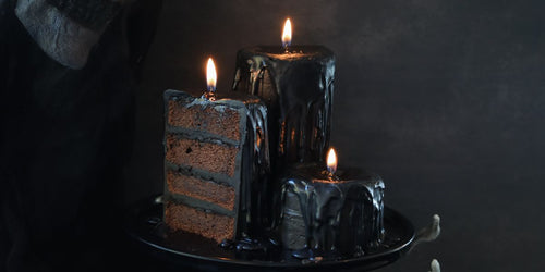 Skumle Halloween kubbelys av kake