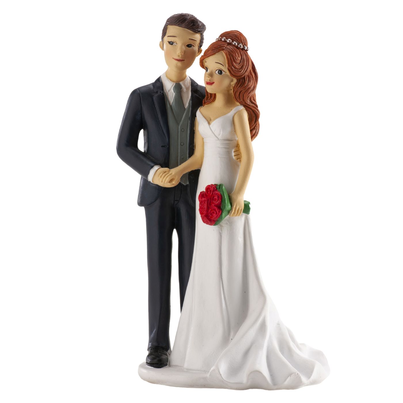 Kaketopp bryllup -Brudeparet holder hender- 18cm