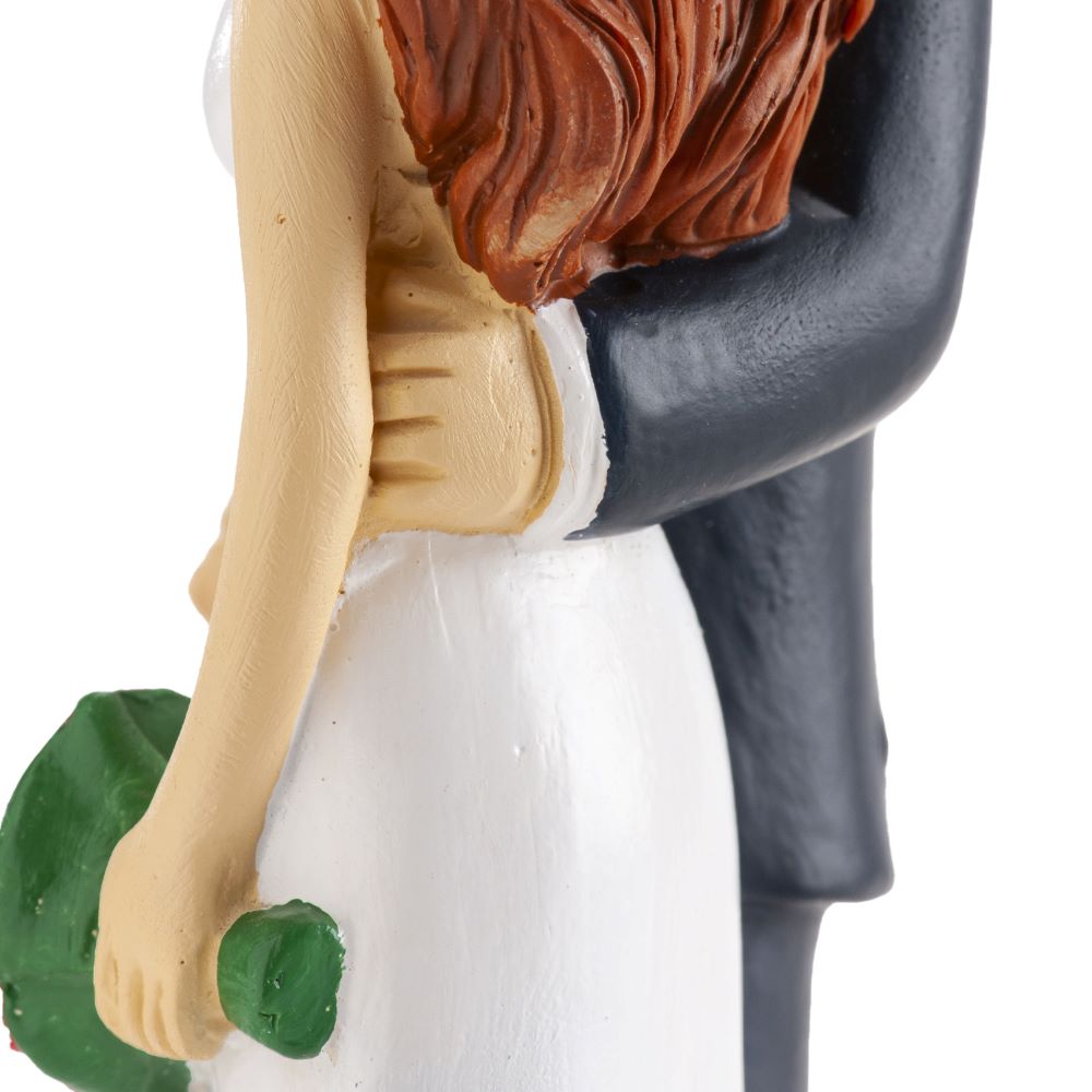 Kaketopp bryllup -Brudeparet holder hender- 18cm