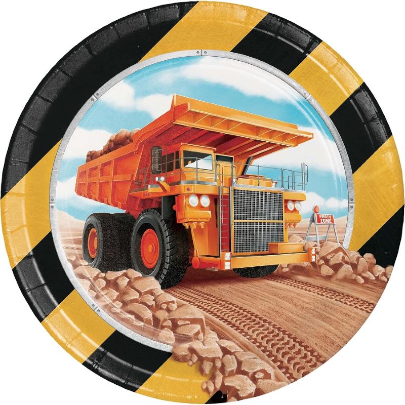 Papptallerken -Byggeplass- 17cm pk/8