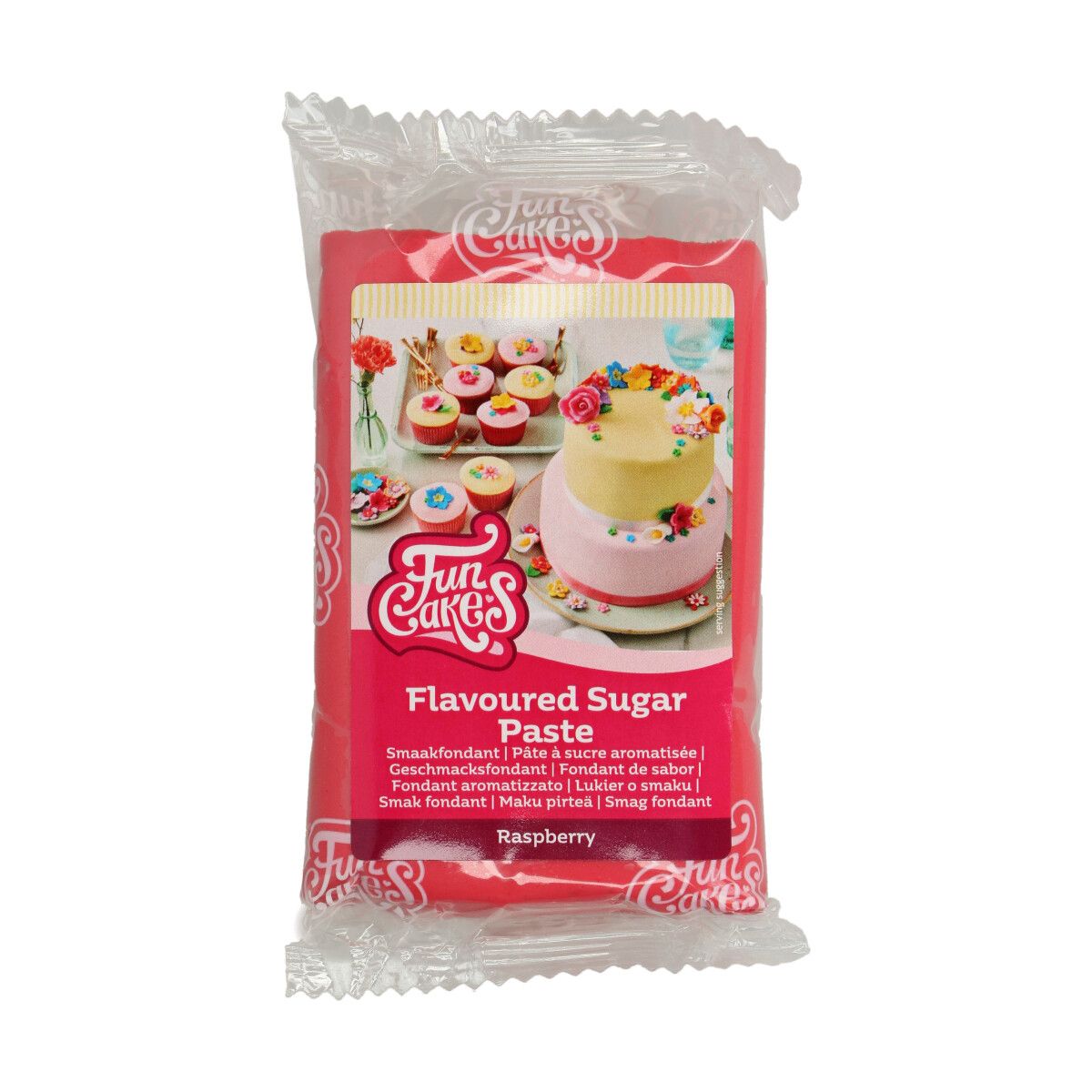 Rød fondant med bringebærsmak fra FunCakes, 250g