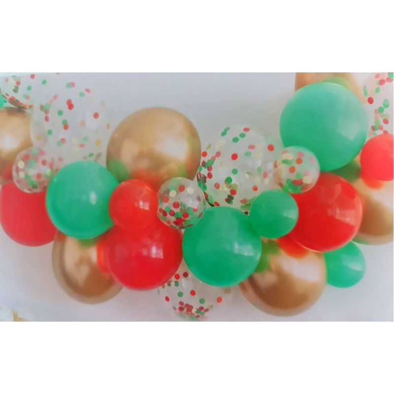 ballongbue rød grønn og gull