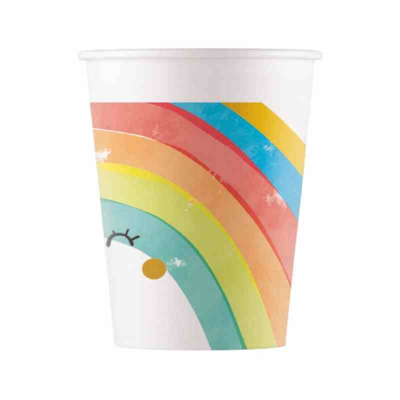 Pappkopper regnbue - Rainbow Party, pk/8