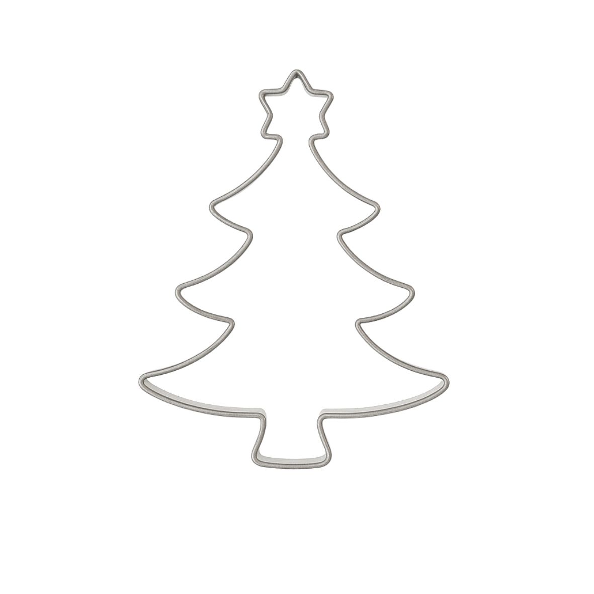 Pepperkakeform Juletre med stjerne, 7,5 cm