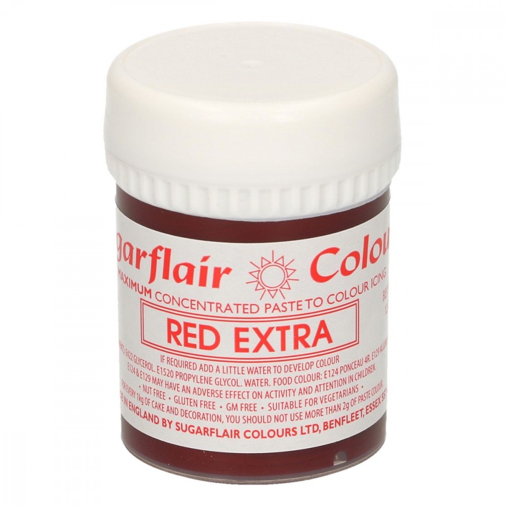 Sugarflair - Max Concentrate pastafarge Red Extra, 42g