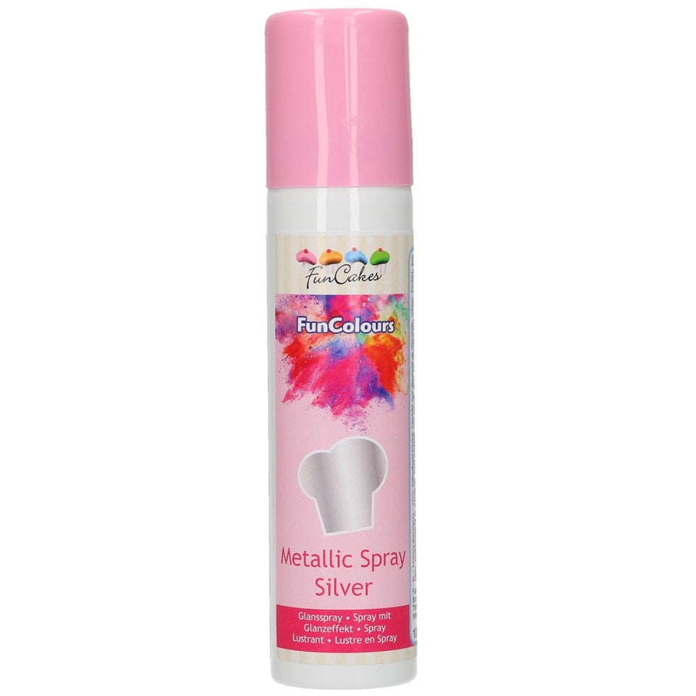 FunCakes Metallic Spiselig Fargespray -sølv- 100ml