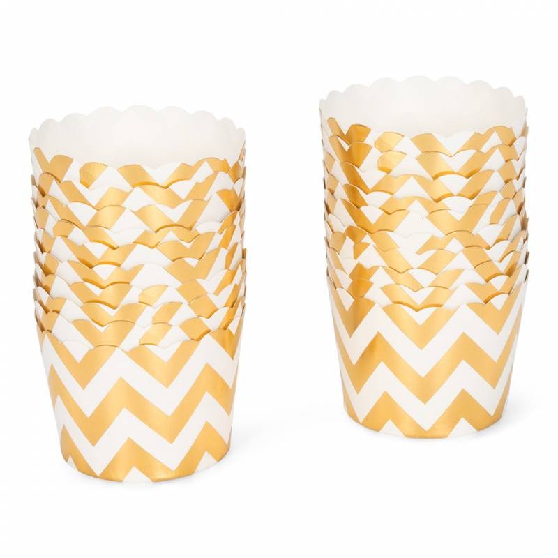 Patisse Cupcakeformer -Gull sikksakk- pk/20