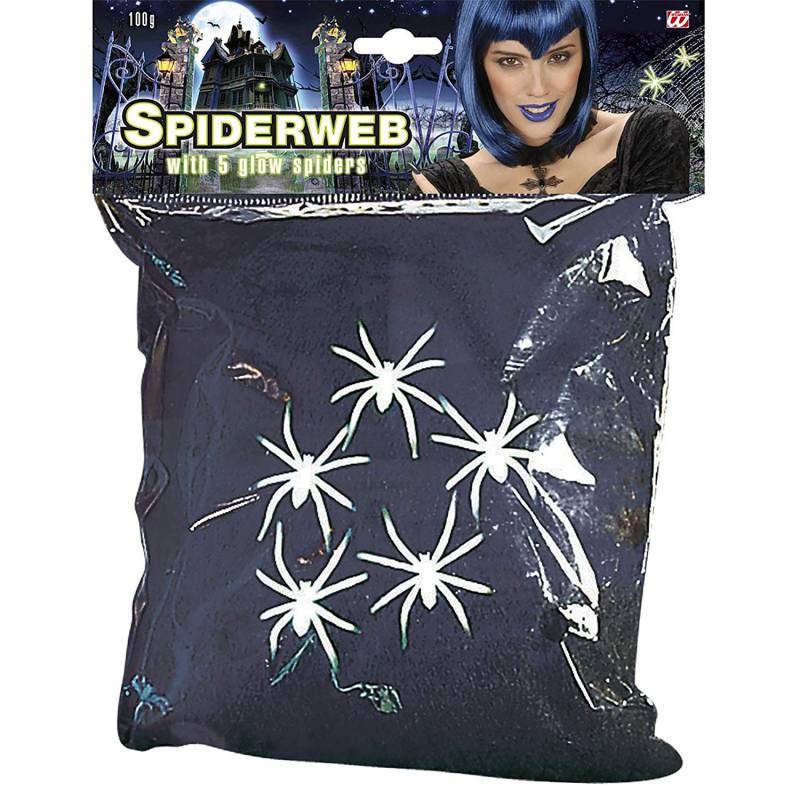 Dekor, Svart spindelvev med 5 edderkopper, 100g