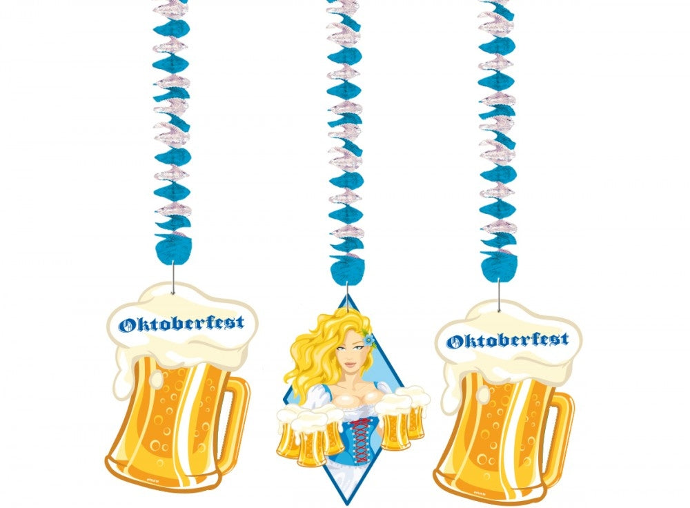 Oktoberfest hengende pynt Ølkrus, 3stk