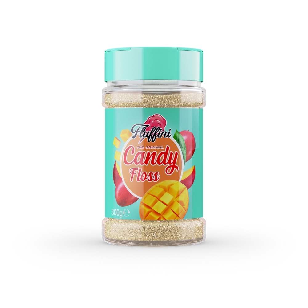 fluffini sukkerspinn sukker med smak av mango