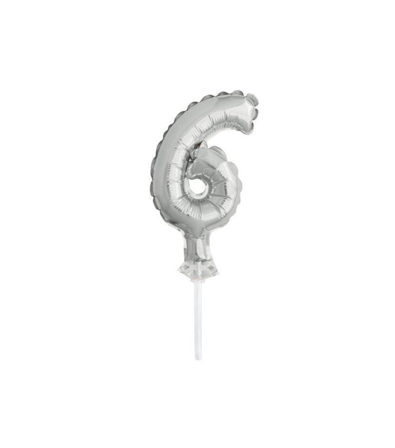 kaketopp tallballong sølv 6