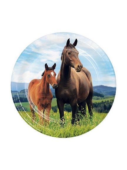 Små papptallerkner med hester