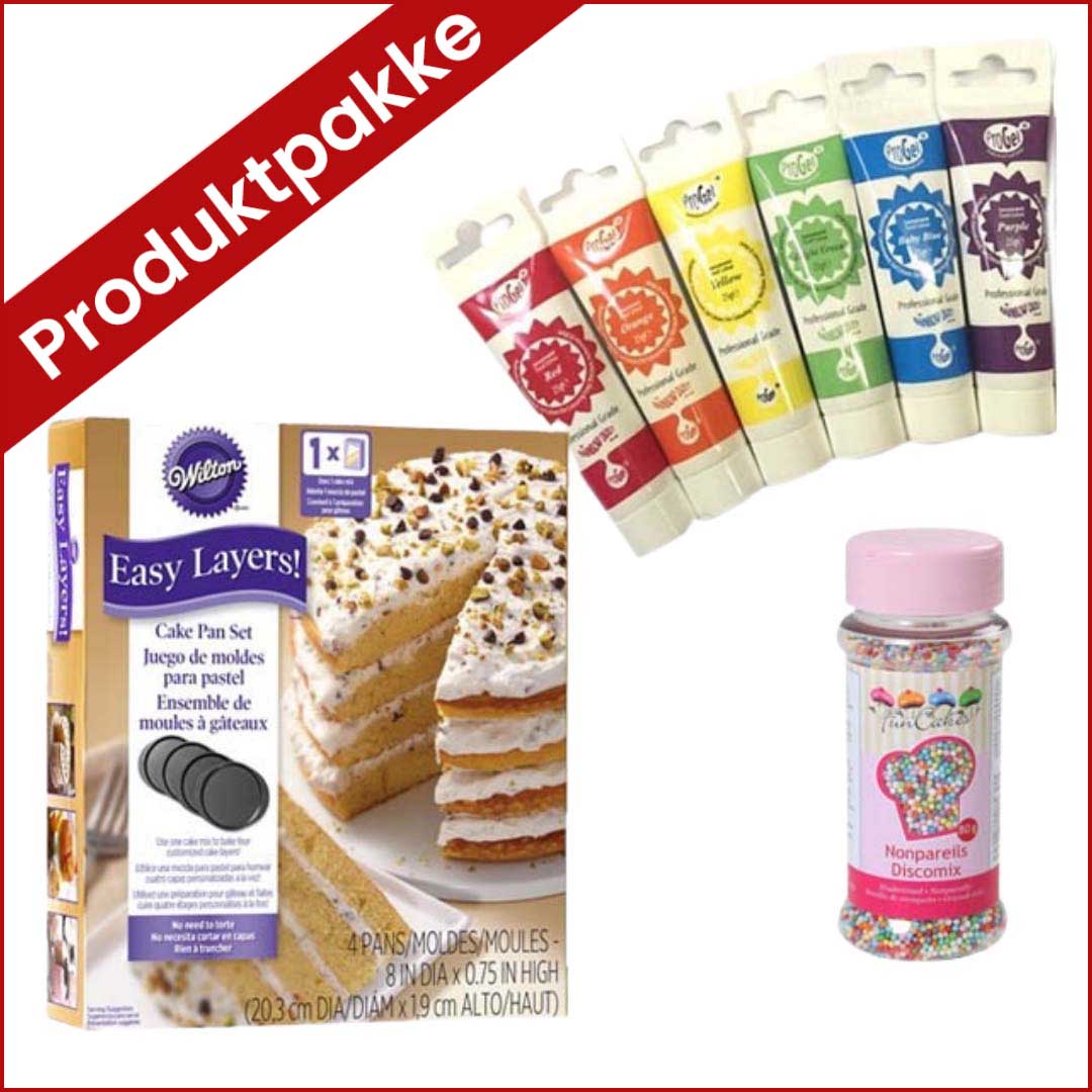 Produktpakke til regnbuekake -20cm-