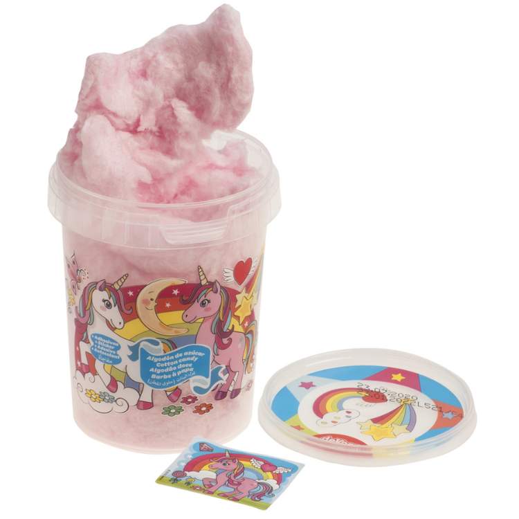 rosa sukkerspinn med enhjørning sticker