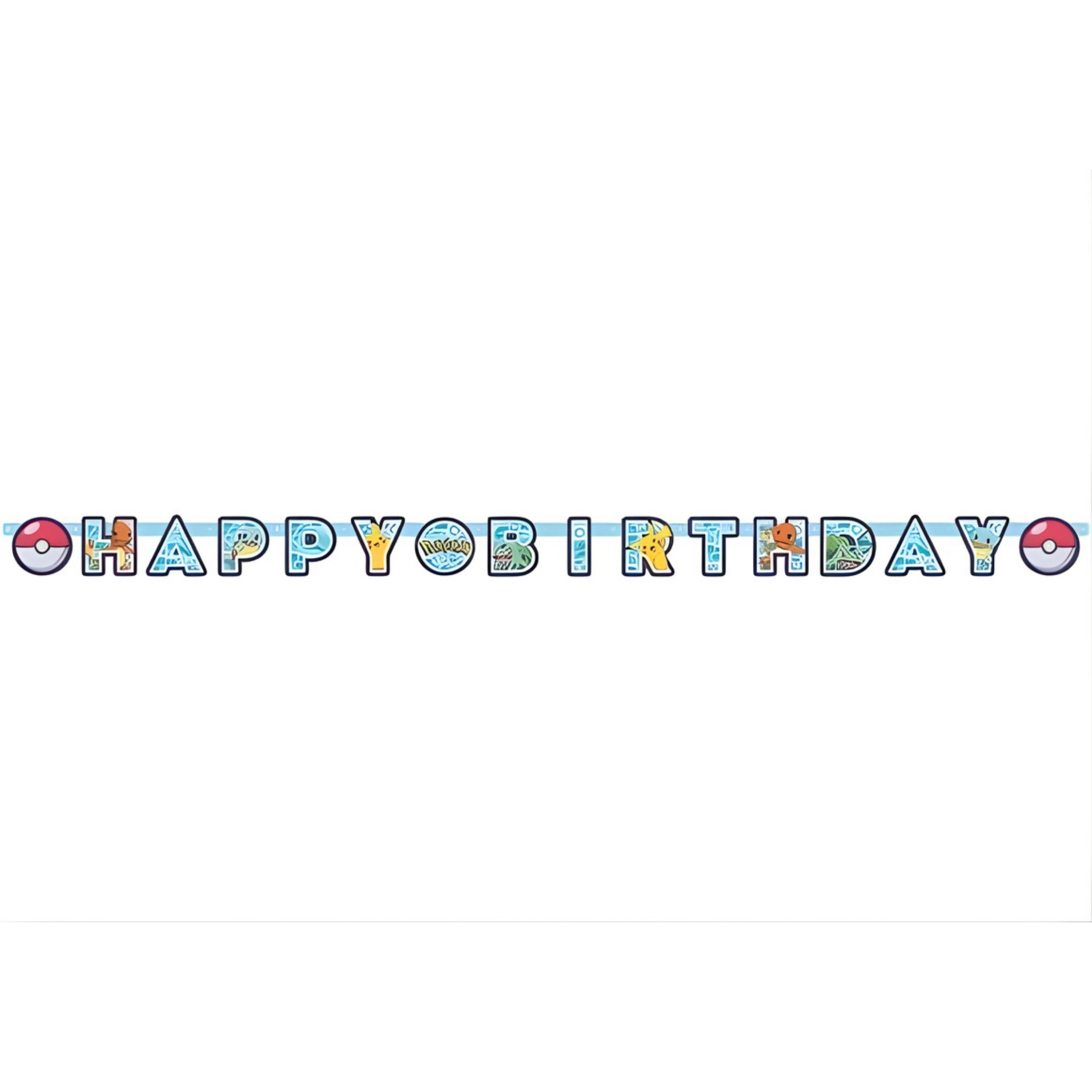 Banner "Happy Birthday" -Pokémon- 2,18m