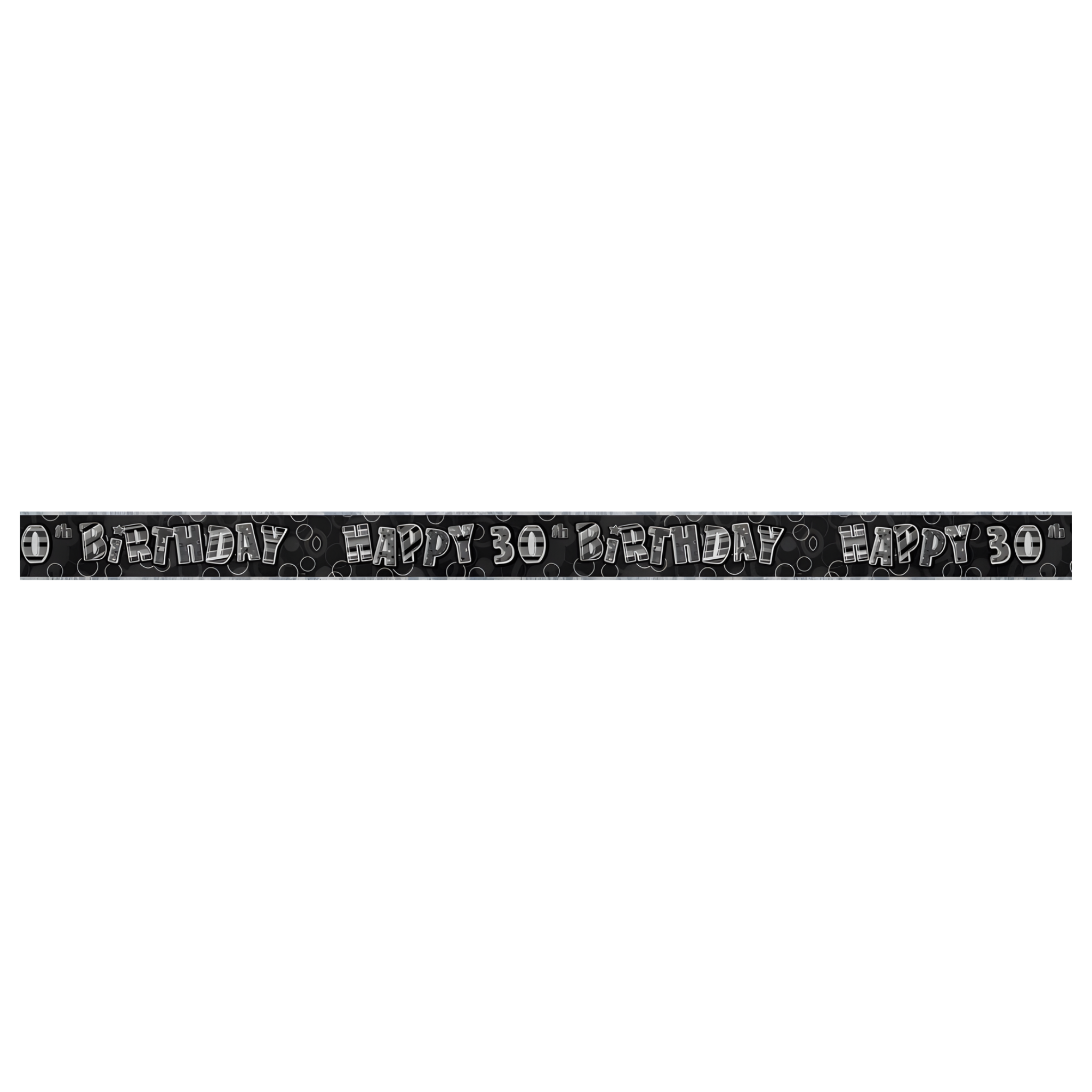 Banner, svart metallic "30th"
