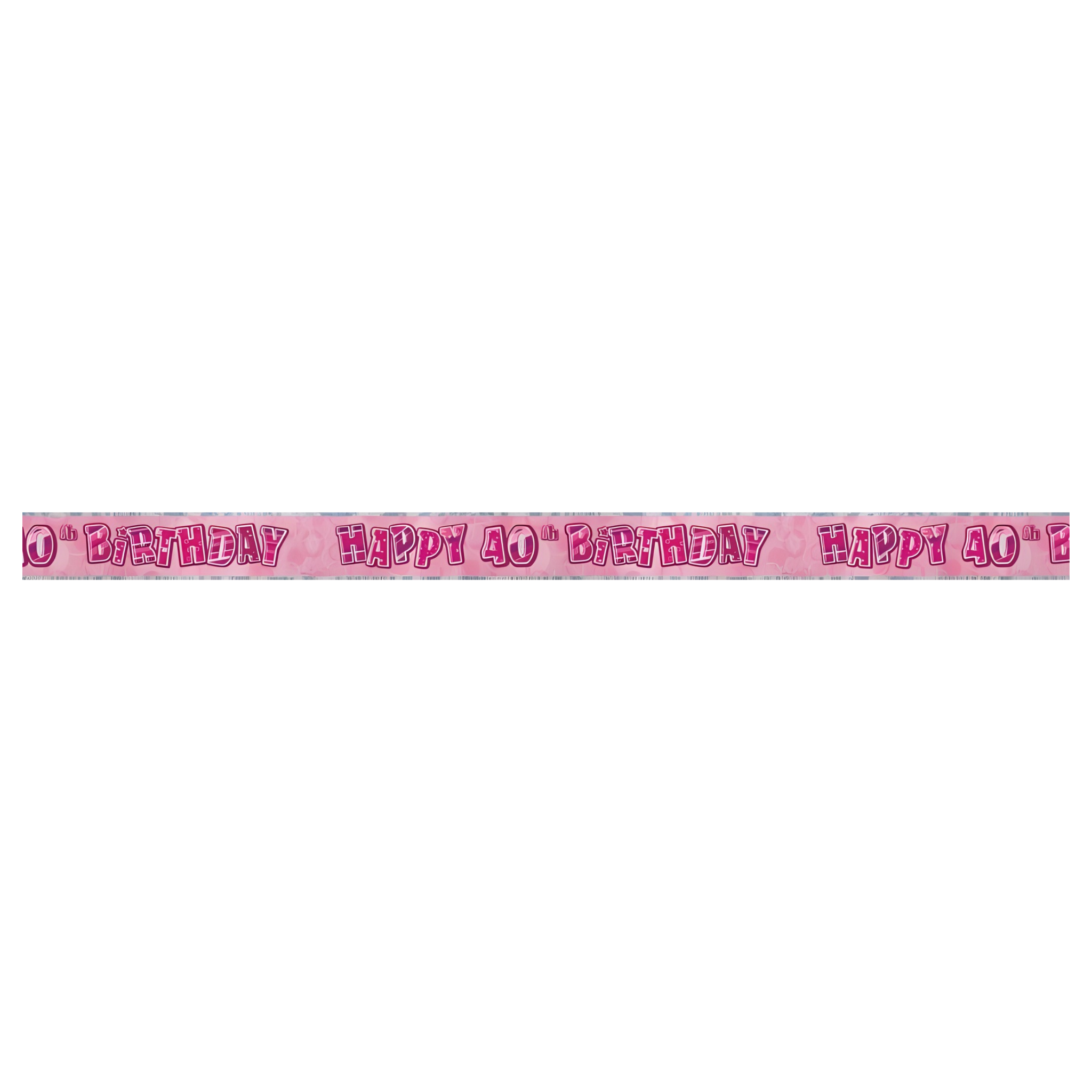 Banner, rosa metallic "40th", ca 3,6meter