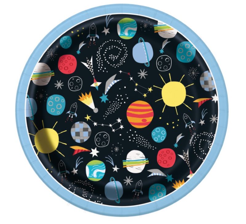 små papptallerkner outer space