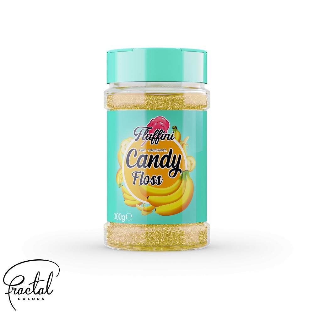 sukkerspinn sukker fluffini banan smak