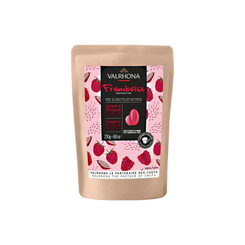 valrhona sjokolade med bringebær smak