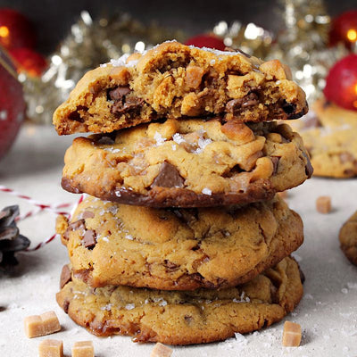 Oppskrift på Chunky karamellcookies med sjokolade