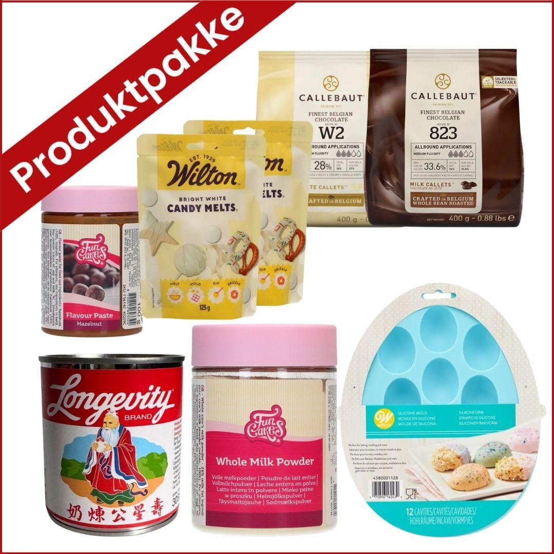 Produktpakke til sjokoladeegg med melkekrem