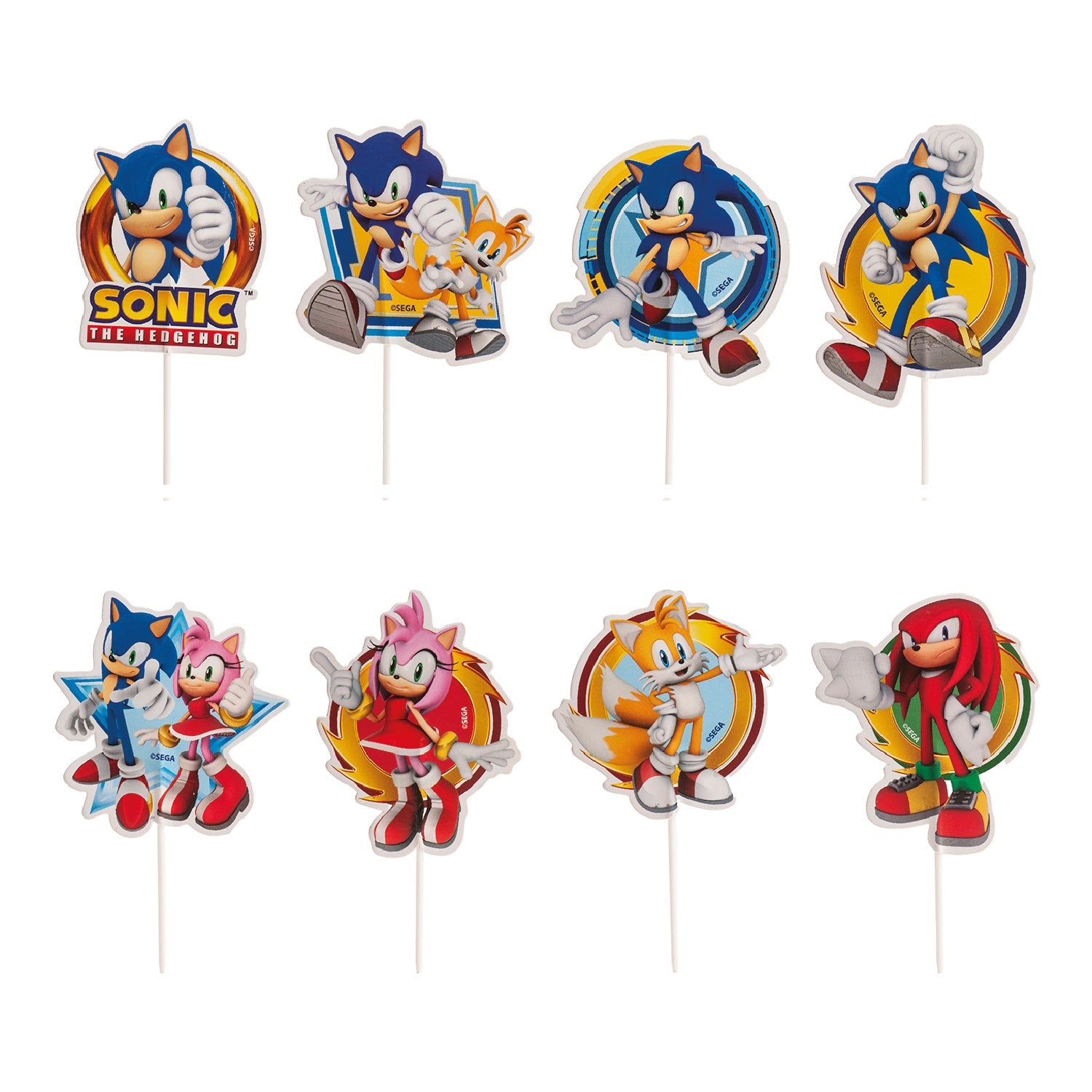 Sonic kaketopper i papp, pk/16