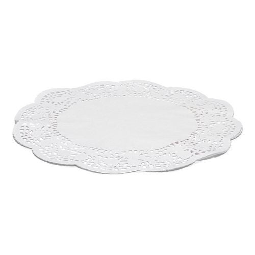 Kakeservietter, Runde, Hvite, 36cm, pk/6