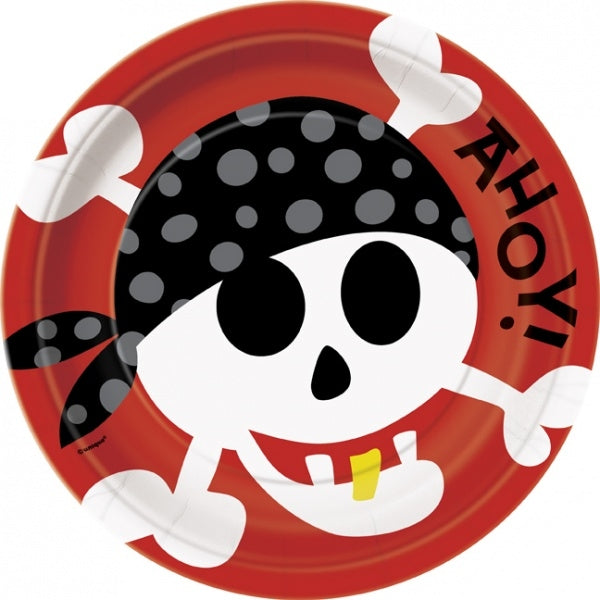 Pirate fun, engangsfat 8 stk 22,9cm diam