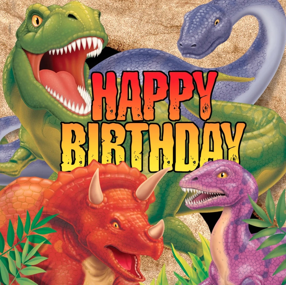 Servietter - Dinosaur 16 stk &quot;Happy Birthday&quot;