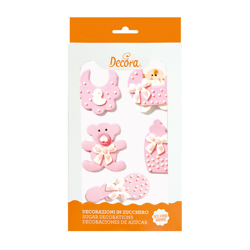 Spiselig kakepynt - Dåp - Rosa