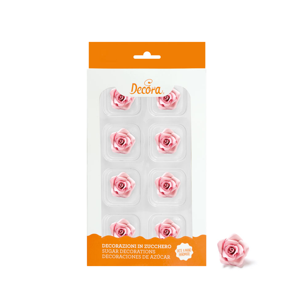 Spiselig kakepynt små roser rosa