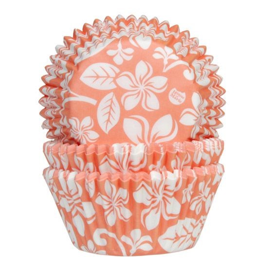 House of Marie Muffinsformer Aloha blomster Aprikosfarget pk/50