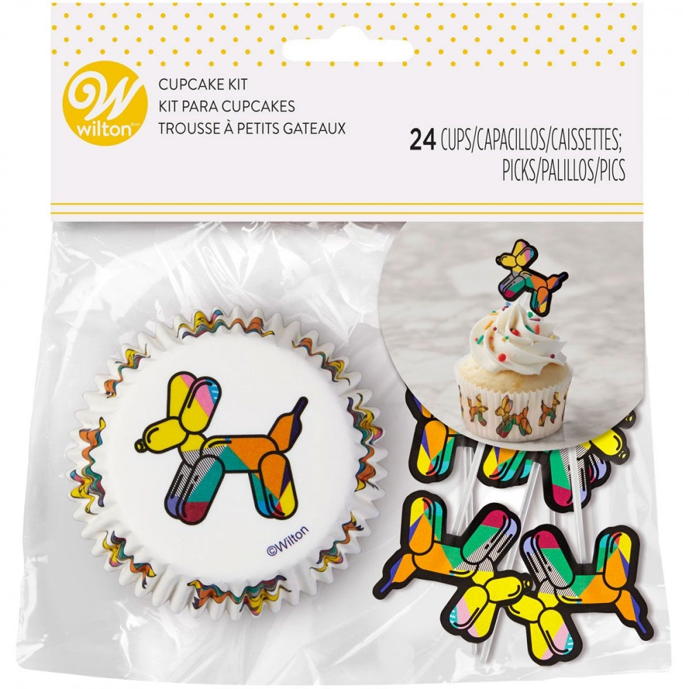 Wilton muffinsformer Ballonghund med picks, pk/24