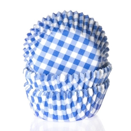 House of Marie Muffinsformer Gingham Blå pk/50 