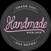 Klistermerker Svart -Handmade with love- pk/100