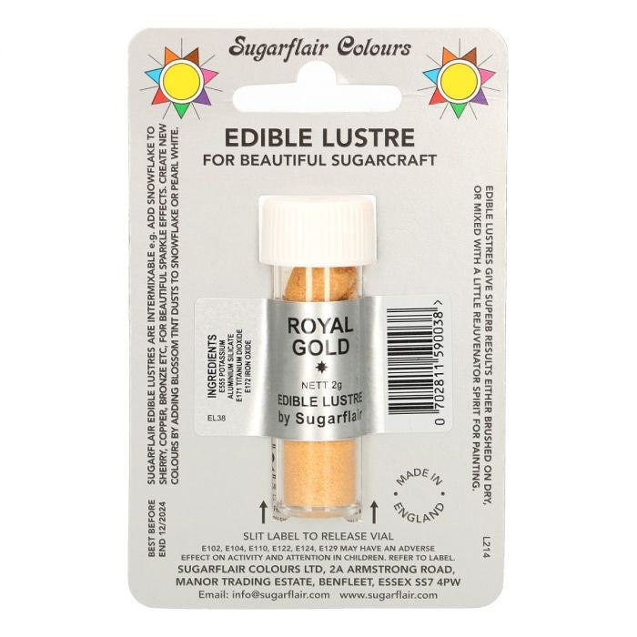 Sugarflair spiselig glitter Royal Gold, 2g