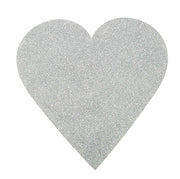 Hjertedekor/cutouts, 6 stk med glitter