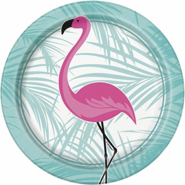Papptallerken -Flamingo- 17cm pk/8