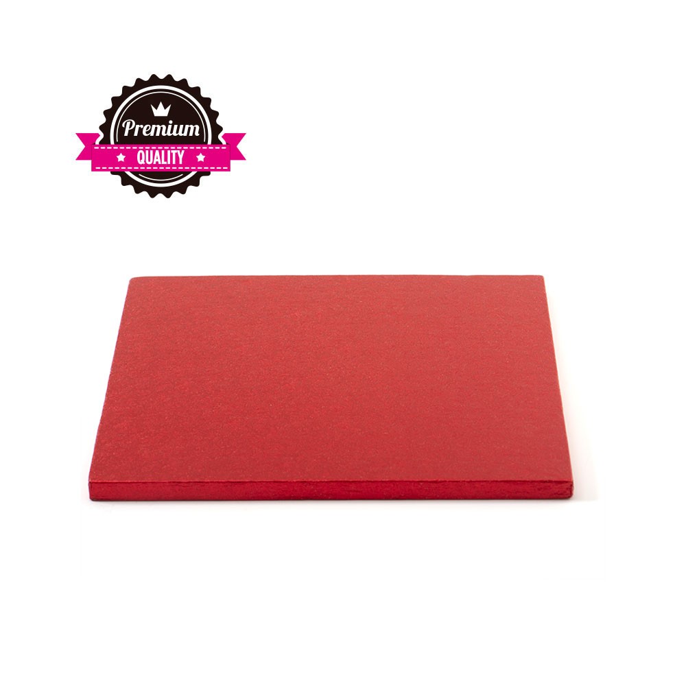 Kake Drum Kvadrat Rød 25cm