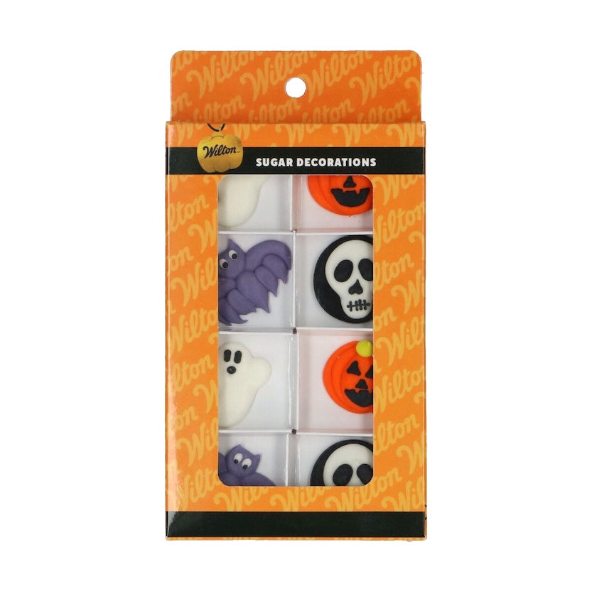 Wilton Sukkertøydekorasjoner - Classic Halloween, Hvit, Oransje, Lilla, Svart, Sett/8