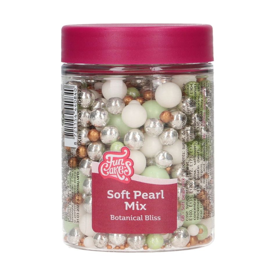 FunCakes Myke Perler Mix Botanical Bliss, 80g <p class="" data-start="145" data-end="476">Gi kakene dine en naturlig og elegant finish med <strong data-start="194" data-end="238">FunCakes Myke Perler Mix Botanical Bliss ! Denne vakre blandingen av sukkerperler i ulike størrelser har en myk bite og en skinnende overflate – perfekt for bryllupskaker, bursdagskaker og andre festlige anledninger. Den
