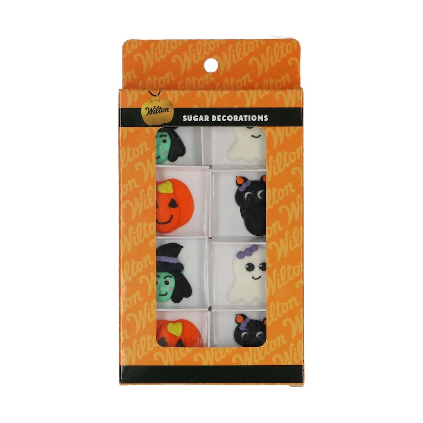 Wilton Sukkerdekorasjoner -Happy Halloween-, Oransje, svart, grønn, hvit, lilla, sett/8