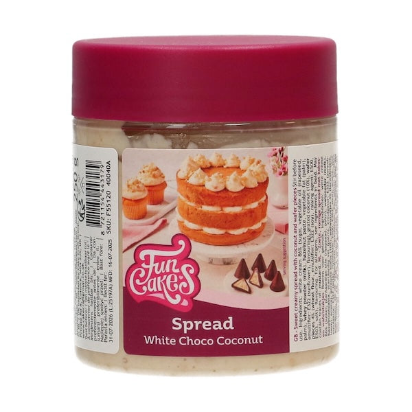 FunCakes Krempålegg -Crunchy White Choco Coconut-, Hvit, 250 g