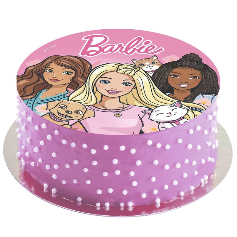 barbiekake med spiselig kakebilde