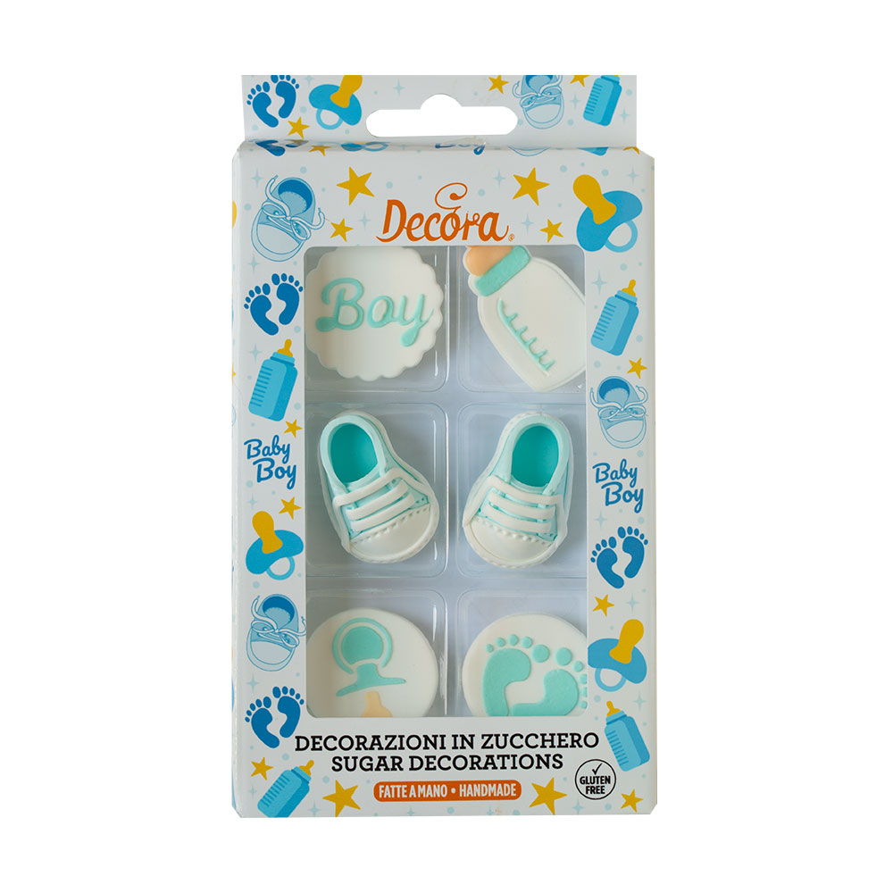 Decora "It's a Boy" Sukkerdekorasjoner – 6-pakning