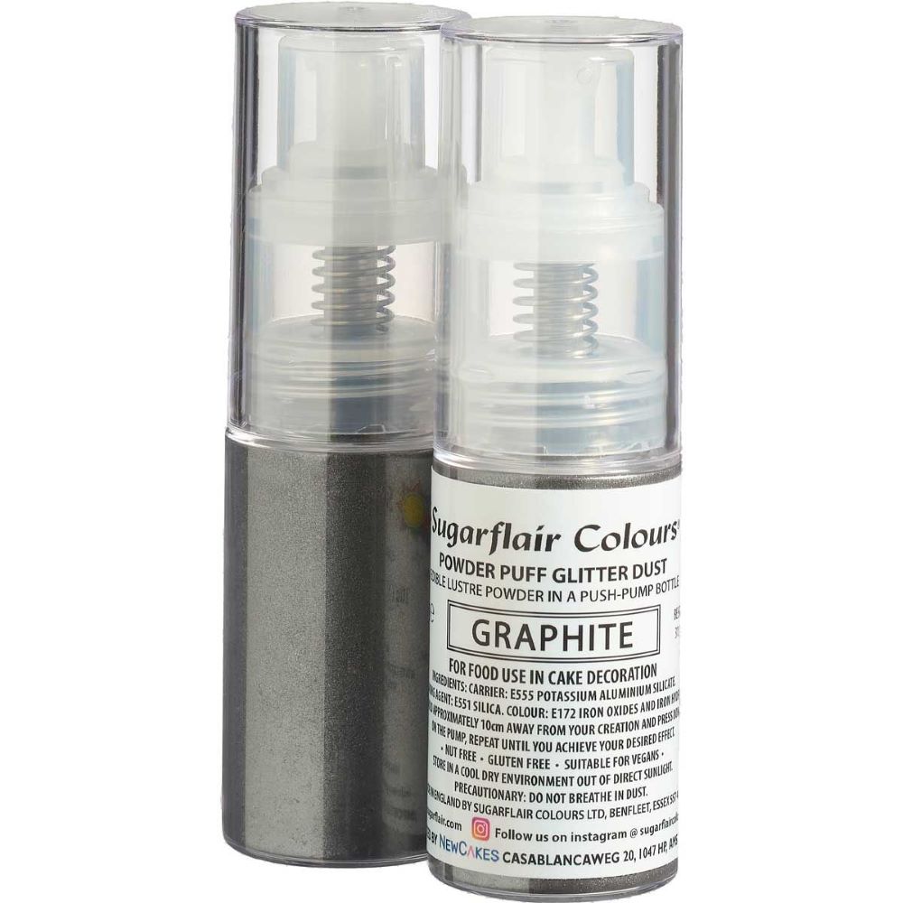 Sugarflair Spiselig Glitterspray – graphite