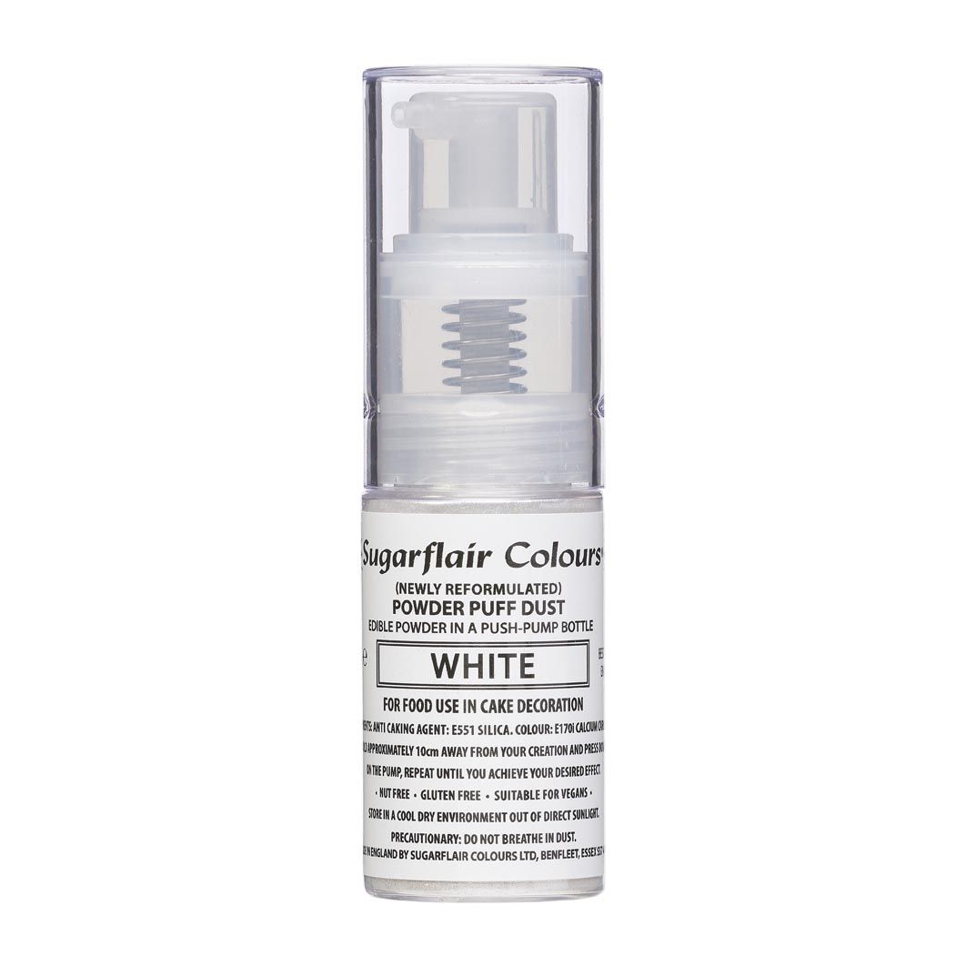 Sugarflair Spiselig Glitter Spray, Hvit 10g (E171-fri)
